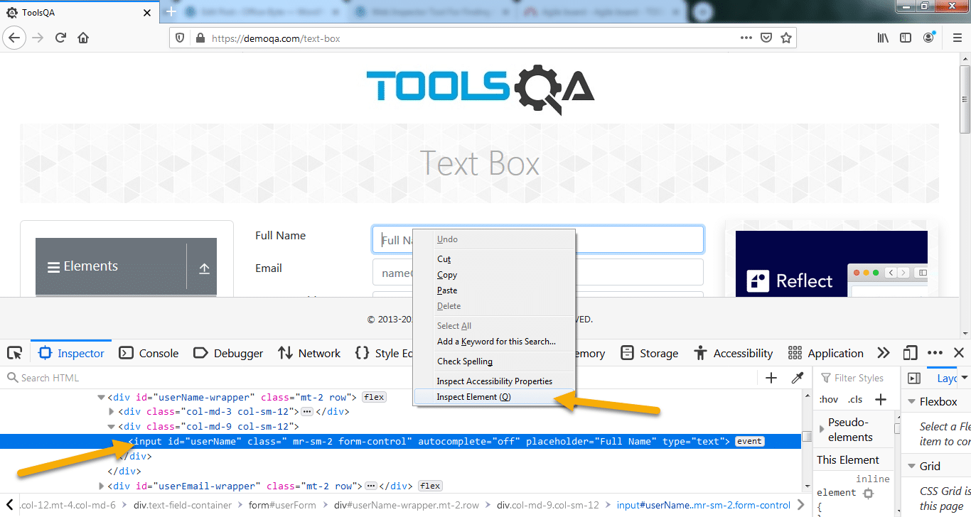 How To Inspect Elements In Chrome, Firefox And IE Using Web Inspector